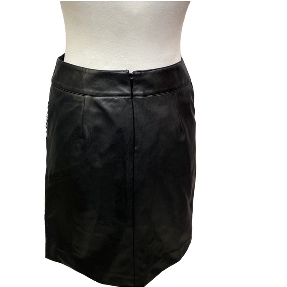 The Limited Houndstooth Faux Leather Trim Skirt - Picture 3 of 6